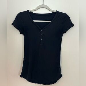 Classic Black V-Neck Women's Top